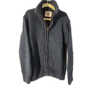 Old Navy Boys Full‎ Zip Collared Sweater SZ Small Navy Blue